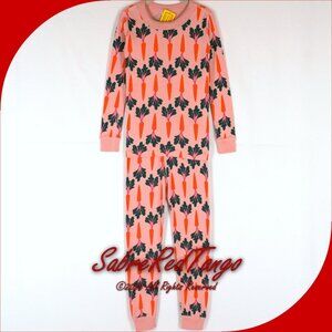 NWT Hanna Andersson Organic Long Johns Pajamas Clover's Carrots Print 120 6 7